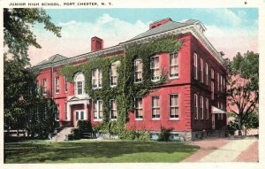 Junior High School Port Chester New York Vintage Postcard 1941