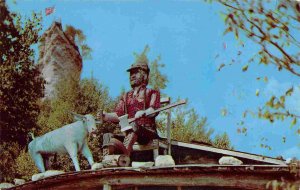 Paul Bunyan Blue Ox Babe Castle Rock St Ignace Michigan postcard