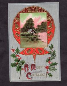 Merry Christmas 1910 Bells Holl & House Postcard