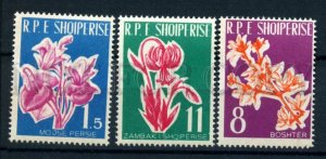 003546 ALBANIA FLOWERS or orchid old set 1961 MNH