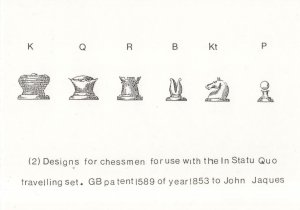 Victorian Travelling Chess Board Game Set 1850s Rare Postcard
