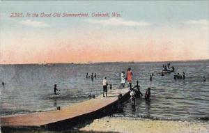 Wisconsin Oshkosh Beach Scene In The Good Old Summertime 1911