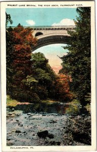 Walnut Lane Bridge High Arch Fairmount Park Philadelphia PA Vintage Postcard T16