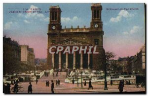 Old Postcard Paris L & # 39Eglise St. Vincent de Paul