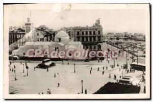 Postcard Old ALGIERS government square admiralty