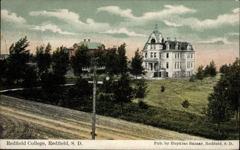 Redfield SD South Dakota Redfield College c1900-20s Vintage Postcard