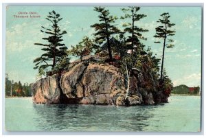 Thousand Islands New York Postcard Devils Oven Big Rock House Trees 1910 Antique