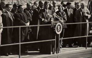 US President John F Kennedy JFK Giving Address c1960 Real Photo Postcard