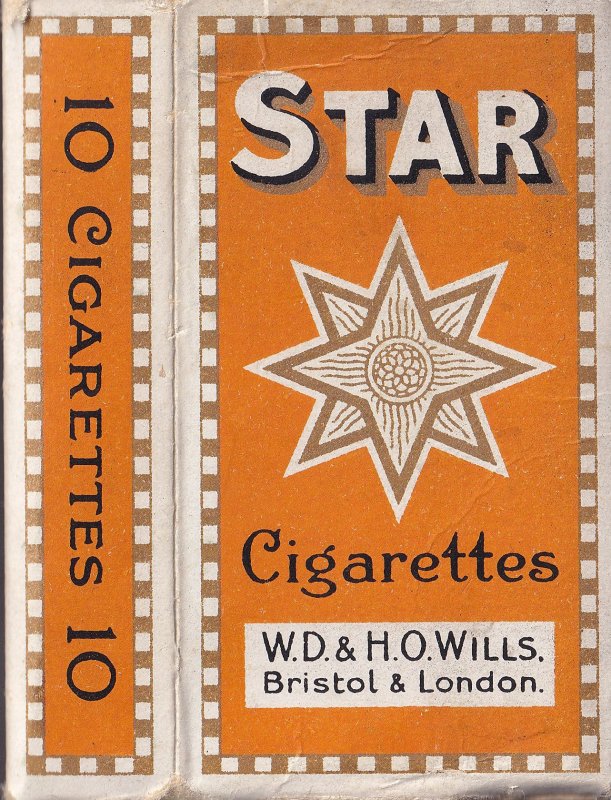 Star Cigarettes Antique Cigarette Packet Box