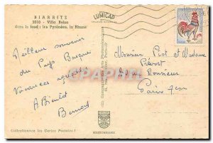 Old postcard Biarritz Villa Belza In the background the Pyrenees Rhune