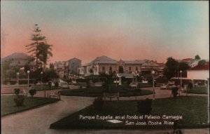 San Jose Costa Rica Parque Espana Tinted Real Photo Postcard #5