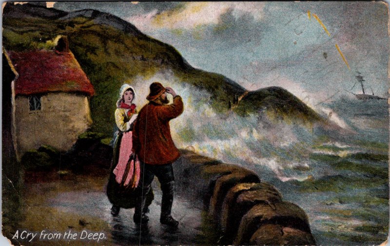 A Cry from the Deep face towards strom Shipwreck postcard