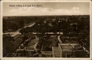 Ambala India View from Roman Catholic Church Real Photo RPPC Vintage Postcard