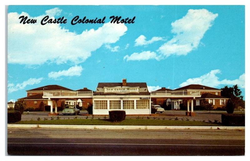 1950s/60s New Castle Colonial Motel, Wilmington, DE Postcard