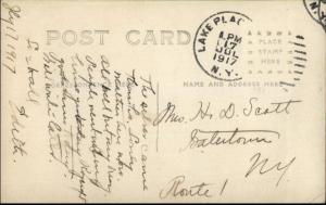 Lake Placid NY Forest Hall c1910 Real Photo Postcard