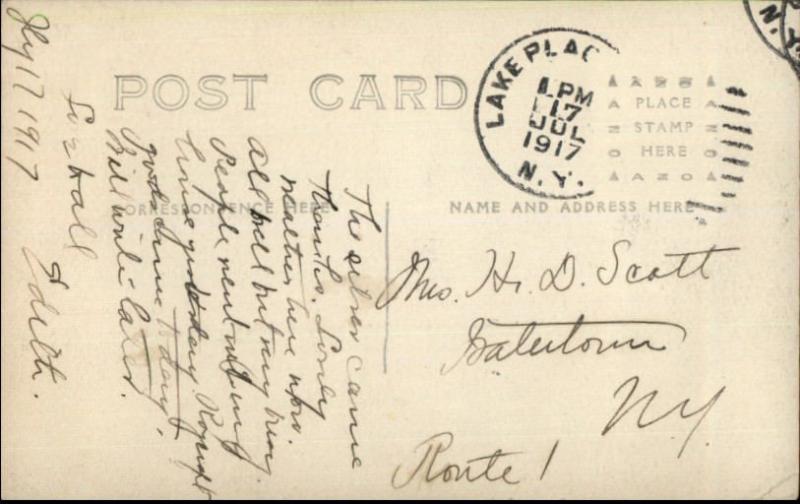 Lake Placid NY Forest Hall c1910 Real Photo Postcard