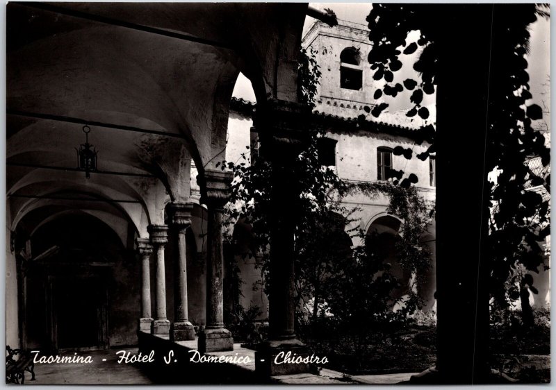 Taormina Hotel S. Domenico Chiostro Building Italy Real Photo RPPC Postcard