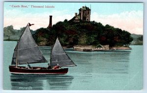 Castle Rest Sail Boat Thousand Islands St. Lawrence River CANADA Postcard