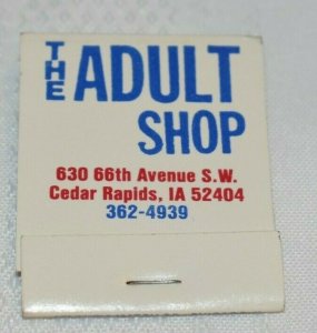 The Adult Shop Bottoms Up Cedar Rapids Iowa 20 Strike Matchbook