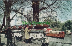 France Postcard - Paris Bookstalls, River Seine. Pan American Airways RS36083