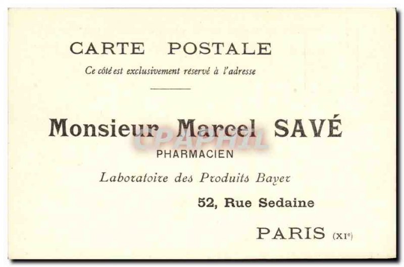 Postcard Old Advertisement Marcel Save Pharmacist Bayer Products Laboratories...