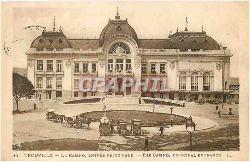 Old Postcard Trouville Casino Main Entree