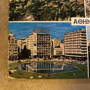 AOHNAI Greece Acropolis VINTAGE Postcard Athens Architecture City view