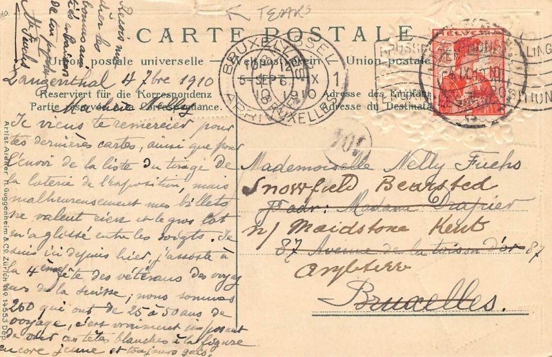 LPD34   Belgium Langenthal  Stamps  Postcard