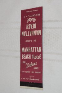 Manhattan Beach Hotel Brooklyn New York 20 Strike Matchbook Cover