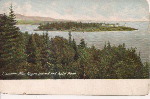 Camden ME, Negro Island, BLACK AMERICANA, 1909, Bald Rock, Maine Lighthouse