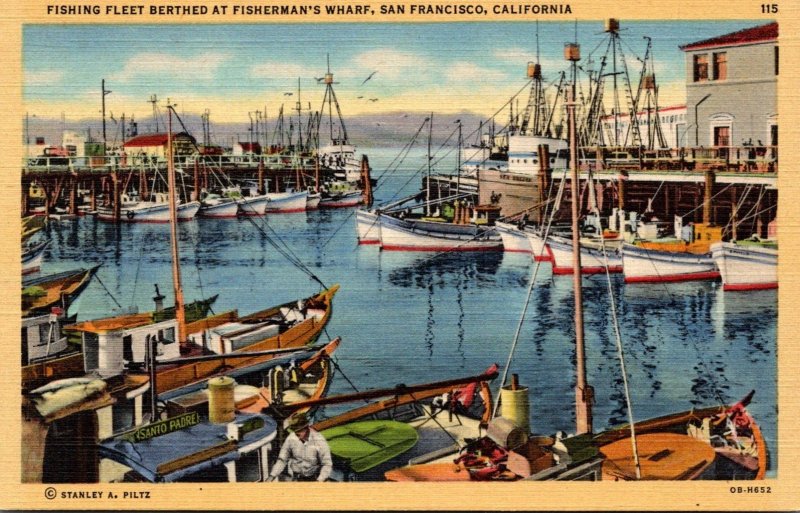 California San Francisco Fishing Fleet Berthed At Fisherman's Wharf