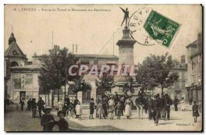 Troyes Old Postcard Labor Exchange and Monument benefactors