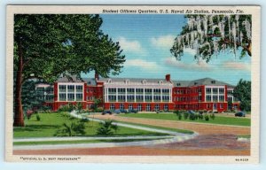 PENSACOLA, Florida FL  Student Officers Quarters NAVAL AIR STATION 1951 Postcard