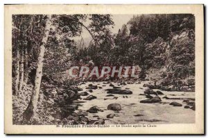 Old Postcard Frontiere Franco Suisse Doubs after the fall