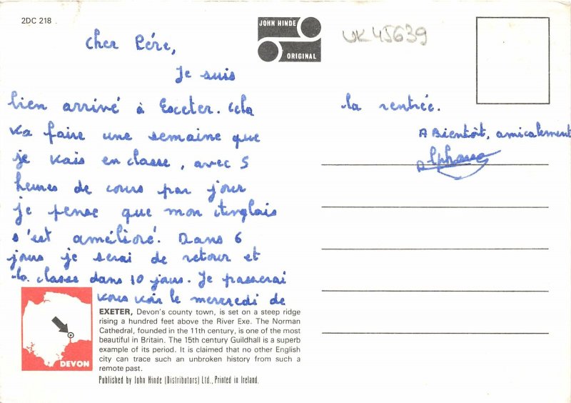 uk45639 old guildhall exeter devon uk  double decker bus