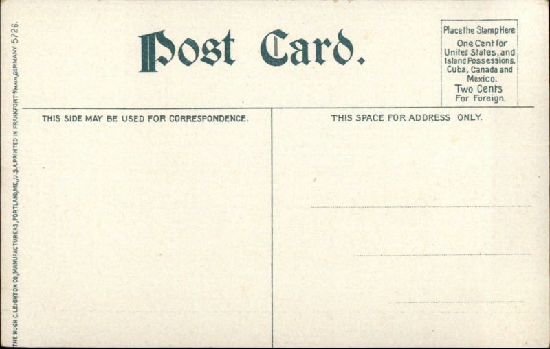 Portland ME to Boston Express RR Train c1910 Postcard