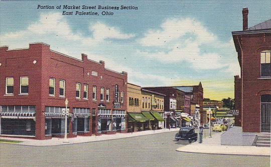 Ohio East Palatine Portion Of Market Street Business Section Curteich