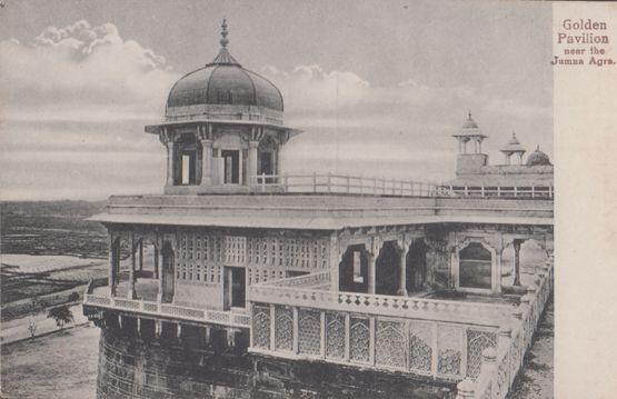 Golden Pavillion Near Jumna Agra India Antique Postcard