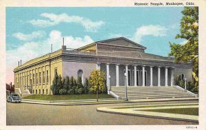 Masonic Temple Muskogee Oklahoma linen postcard