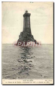 Old Postcard Raz De Sein Lighthouse Of Old