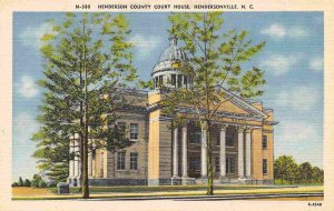 County Court House Hendersonville North Carolina linen postcard