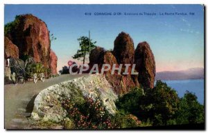 Old Postcard Corniche & # 39or surroundings Theoule The Split Rock horse hitch