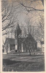 B39/ Lafontaine? Indiana In Real Photo RPPC Postcard M.E. Church c1910