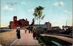 Netherlands Amersfoort Station Trein Train Vintage Postcard 04.96