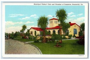 Municipal Visitors Club And Chamber Of Commerce Brunswick GA Vintage Postcard