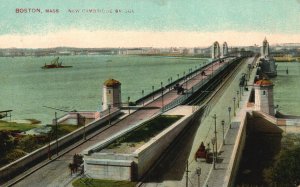 Vintage Postcard 1909 New Cambridge Bridge Boston Massachusetts Mason Bros Pub.