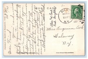 1921 The Cannon Free Library Delhi New York NY Posted Vintage Postcard