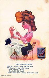 The Manicurist a clip. and 'tis her plan Poem Postcard