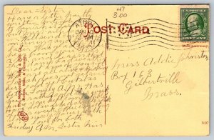 1911 Orange  Massachusetts  Lambs and Odd Fellows Block  Postcard
