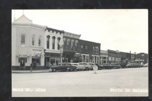 RPPC ALMA NEBRASKA DOWNTOWN STREET SCENE 1950's CARS REAL PHOTO POSTCARD